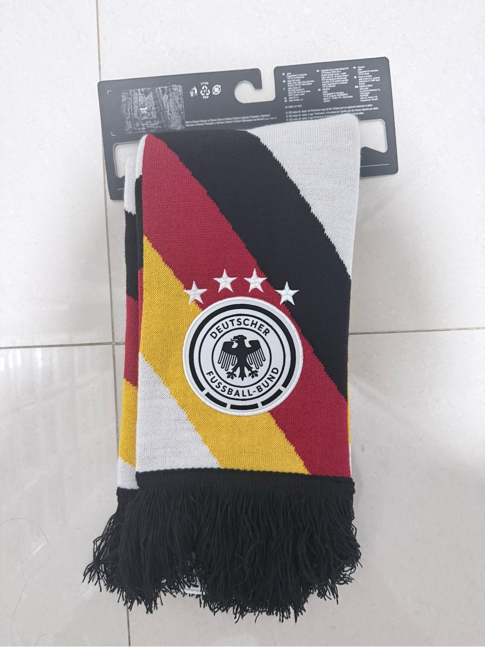 Deutscher‎ Fussball-Bund (DFB) German Football Scarf — Black, Red, Gold, White
